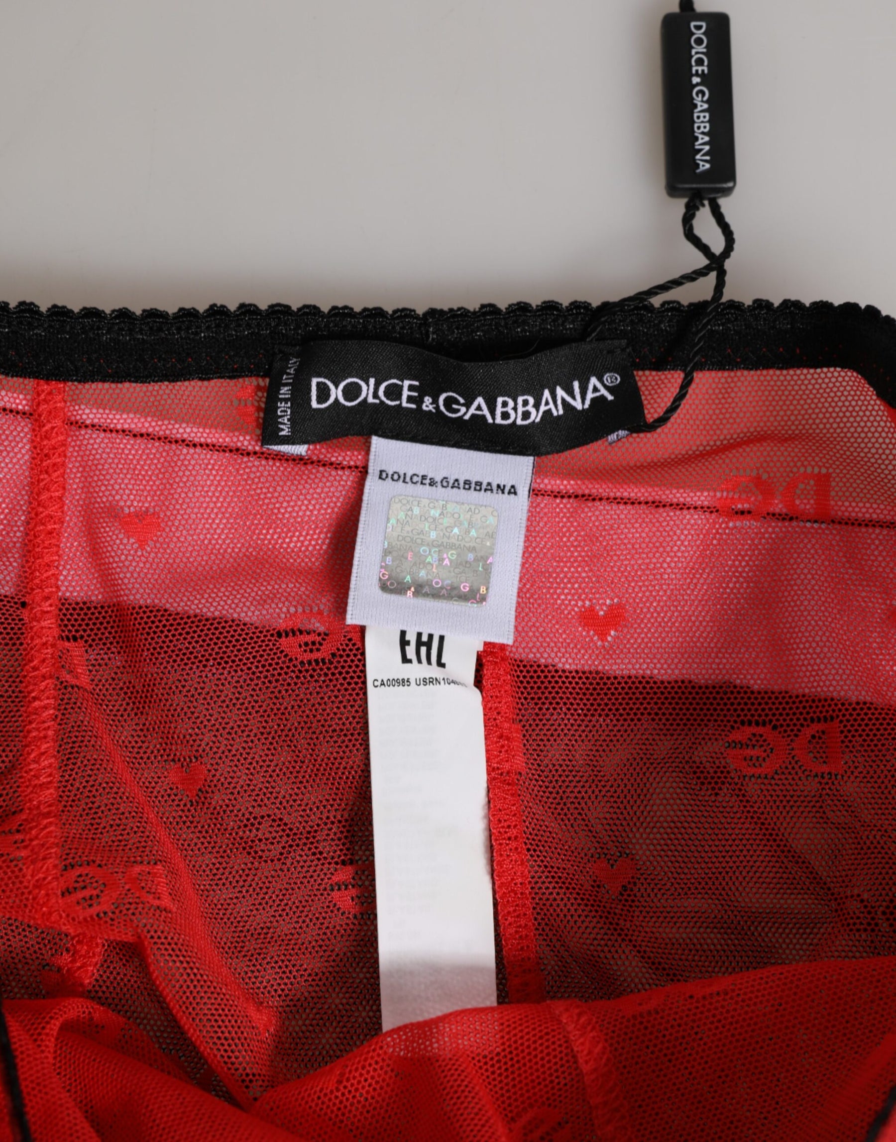 Dolce & Gabbana Black Red Nylon High Waist Girdle Underwear | Regal Royce