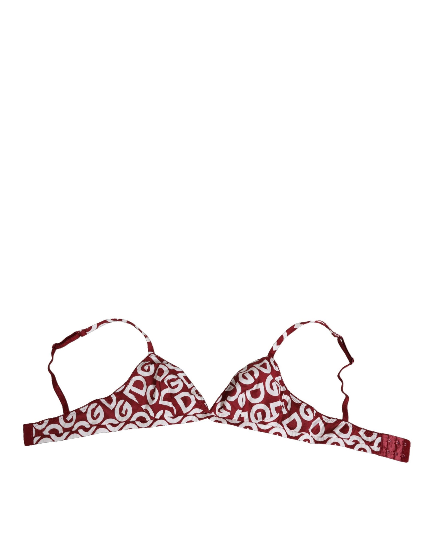 Dolce & Gabbana Red White Logo Mania Soft Cup Bra Underwear | Regal Royce