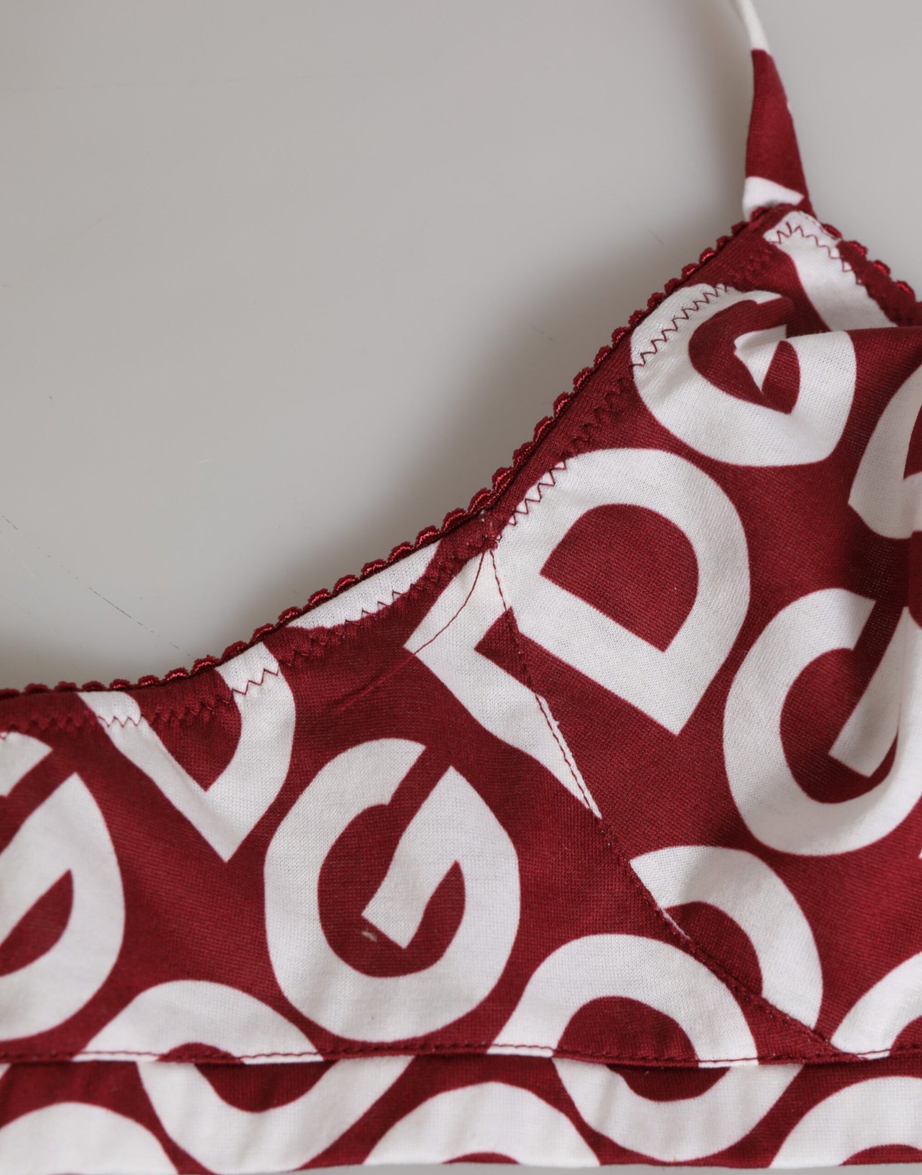 Dolce & Gabbana Red White Logo Mania Soft Cup Bra Underwear | Regal Royce