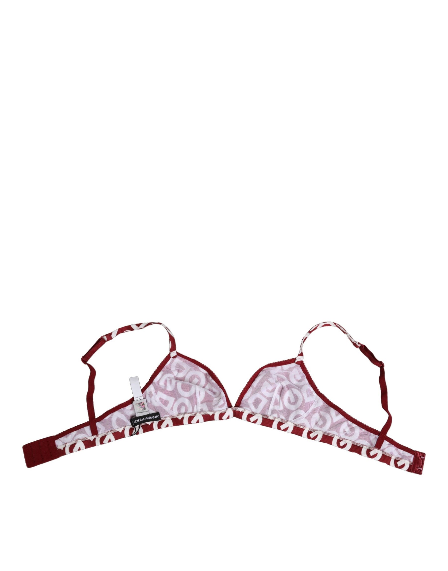 Dolce & Gabbana Red White Logo Mania Soft Cup Bra Underwear | Regal Royce