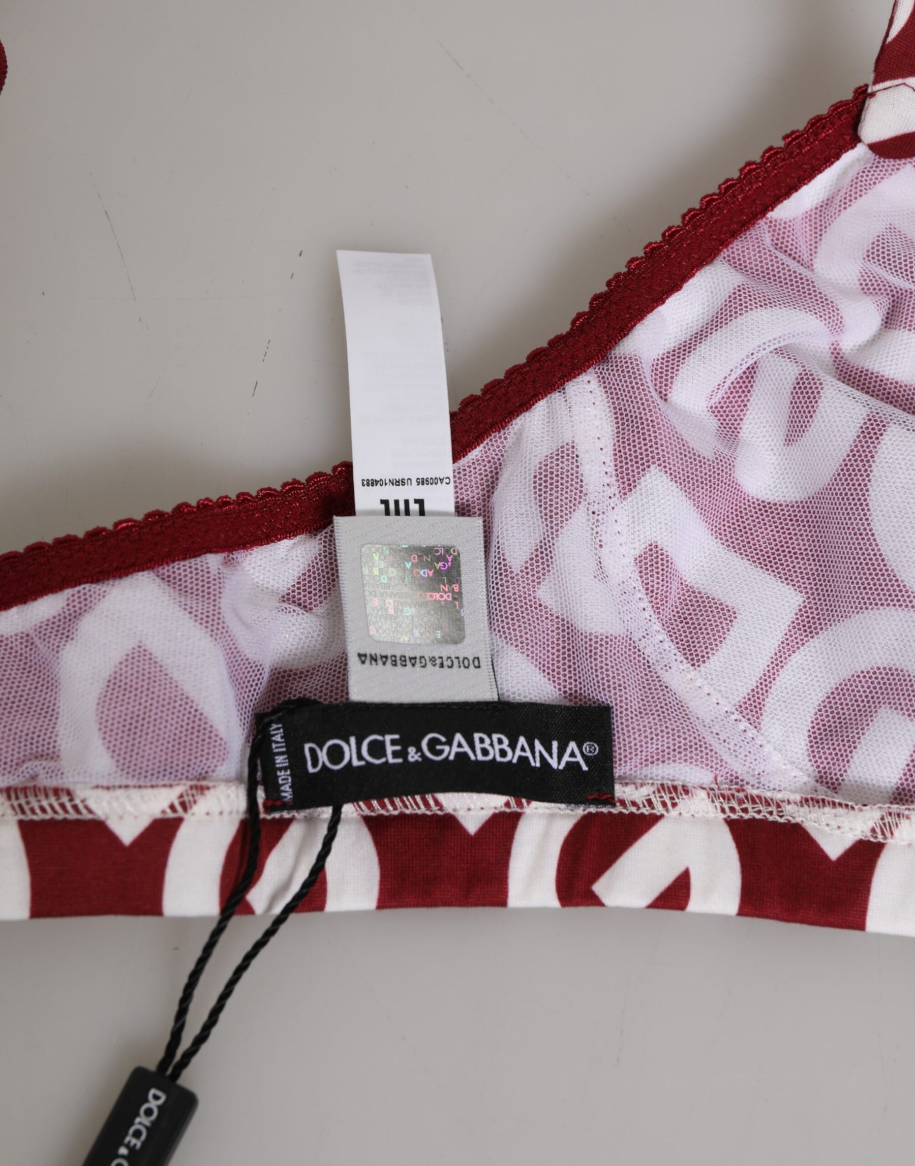 Dolce & Gabbana Red White Logo Mania Soft Cup Bra Underwear | Regal Royce