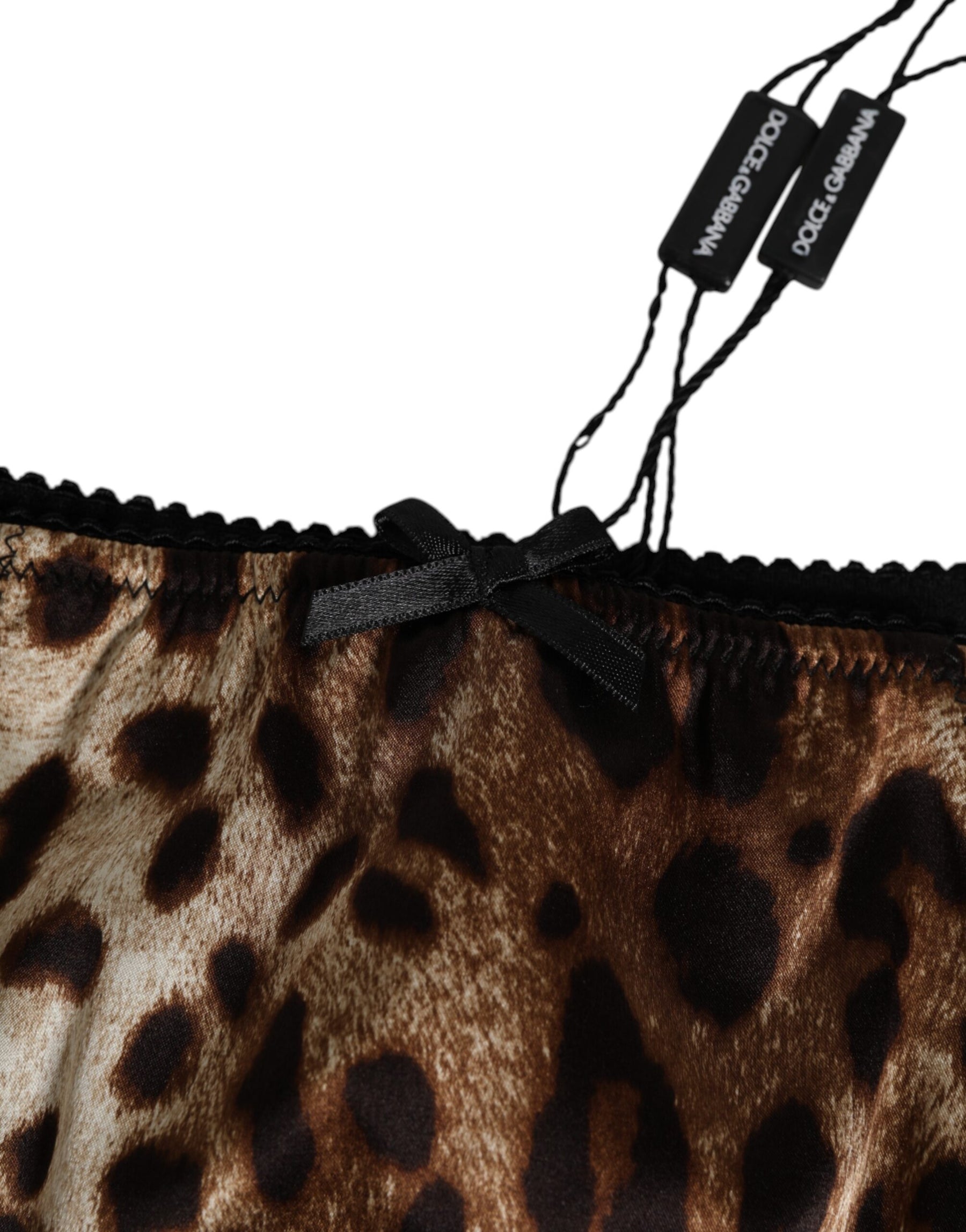 Dolce & Gabbana Brown Leopard Silk Mid Waist Panty Underwear | Regal Royce