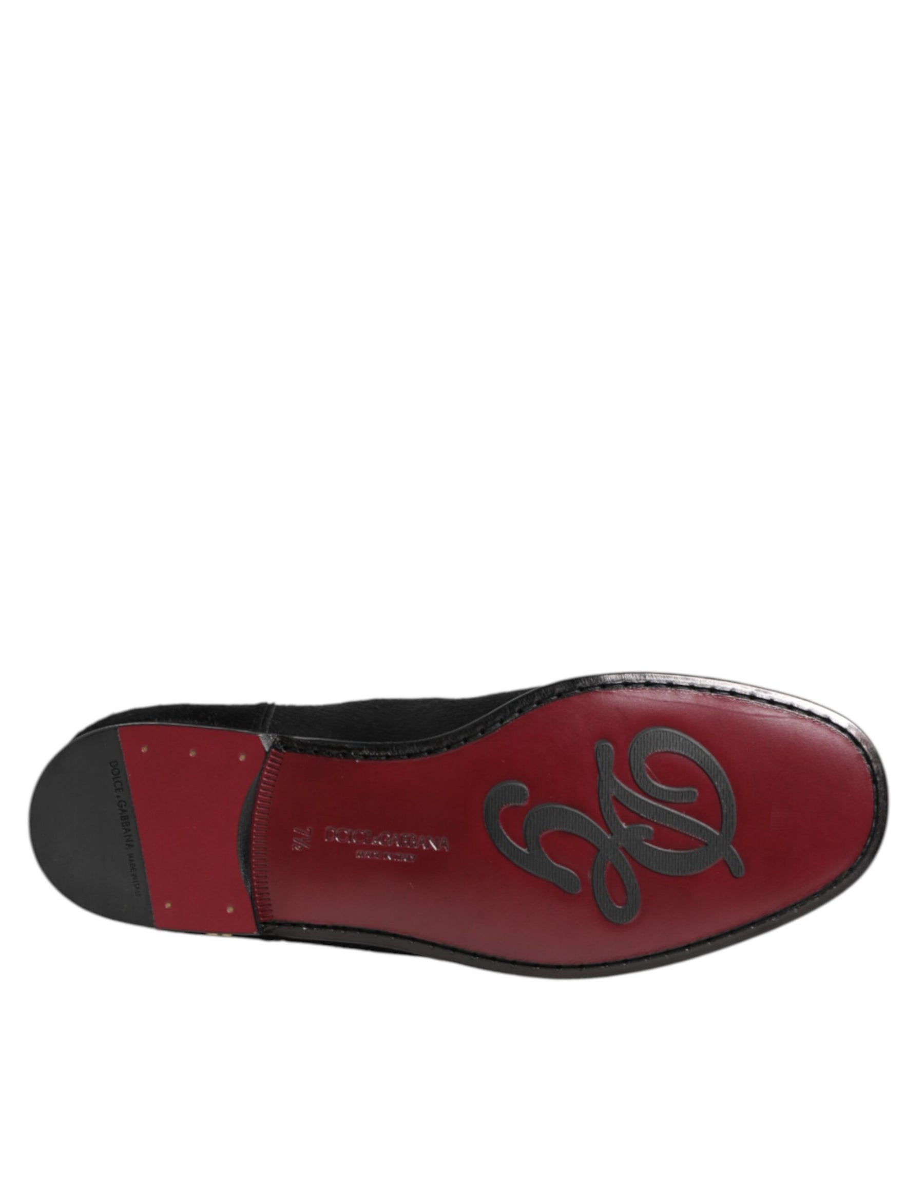 Dolce & Gabbana Black Leather Fur Men CHELSEA Boots Shoes | Regal Royce