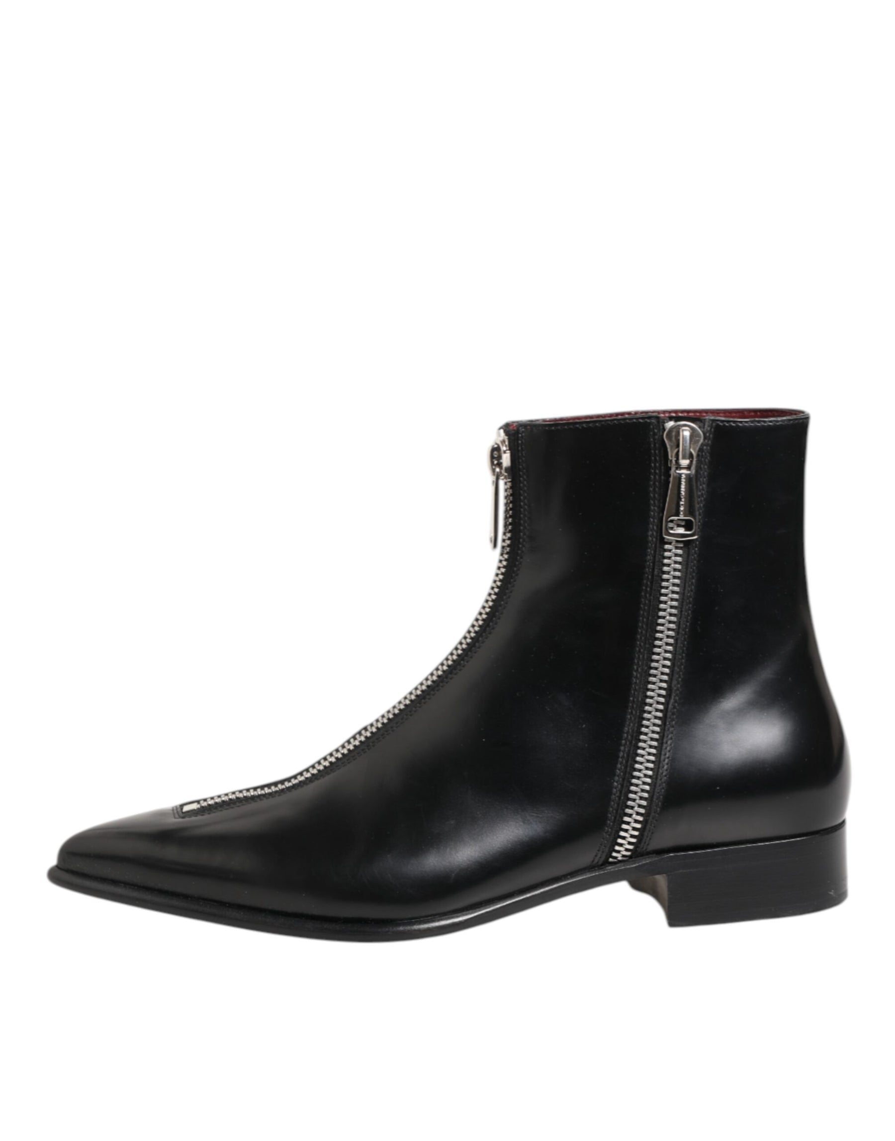 Dolce & Gabbana Black Calfskin Leather Men SHORT Boots Shoes | Regal Royce