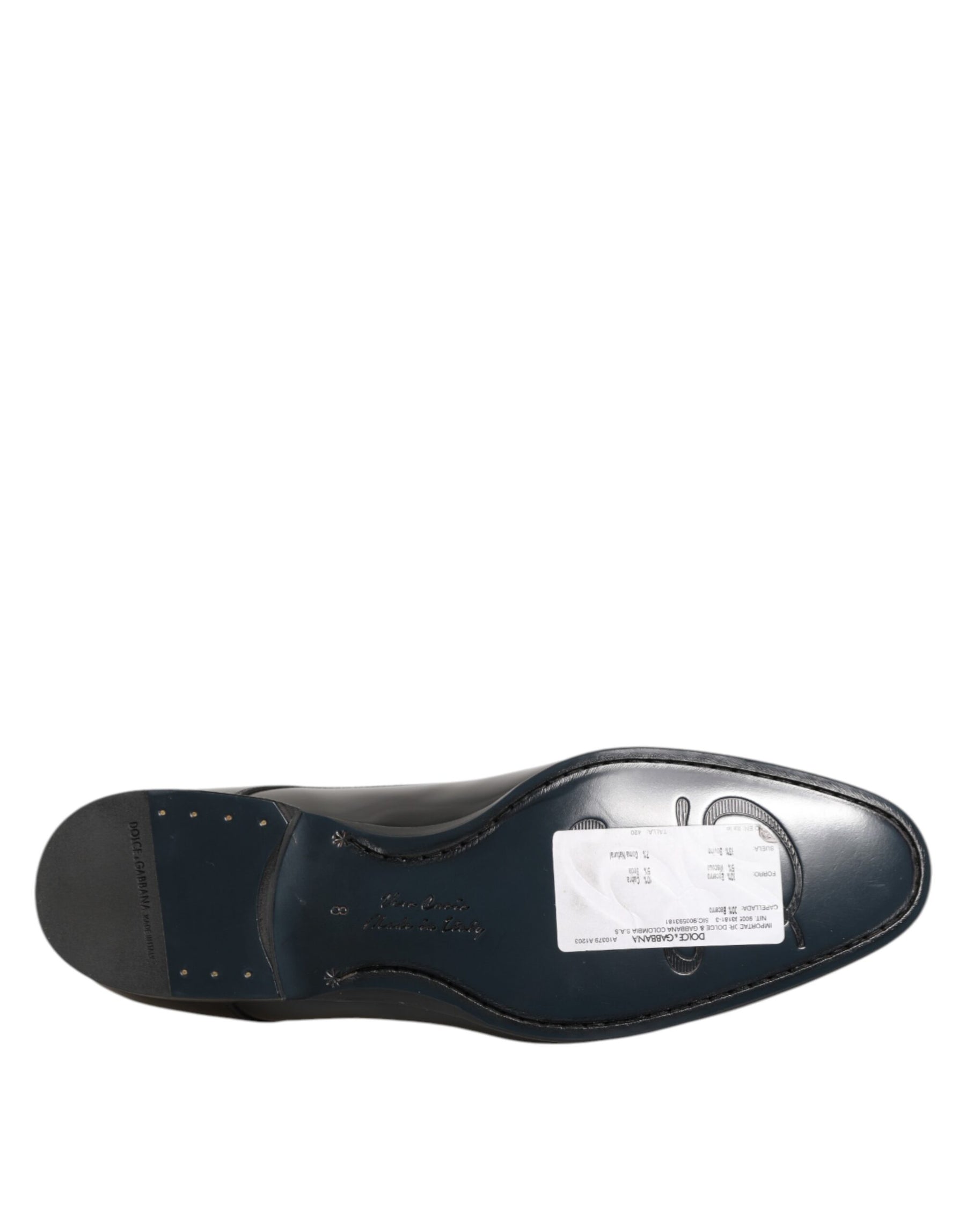 Dolce & Gabbana Black Calfskin Leather Derby Men Dress Shoes | Regal Royce
