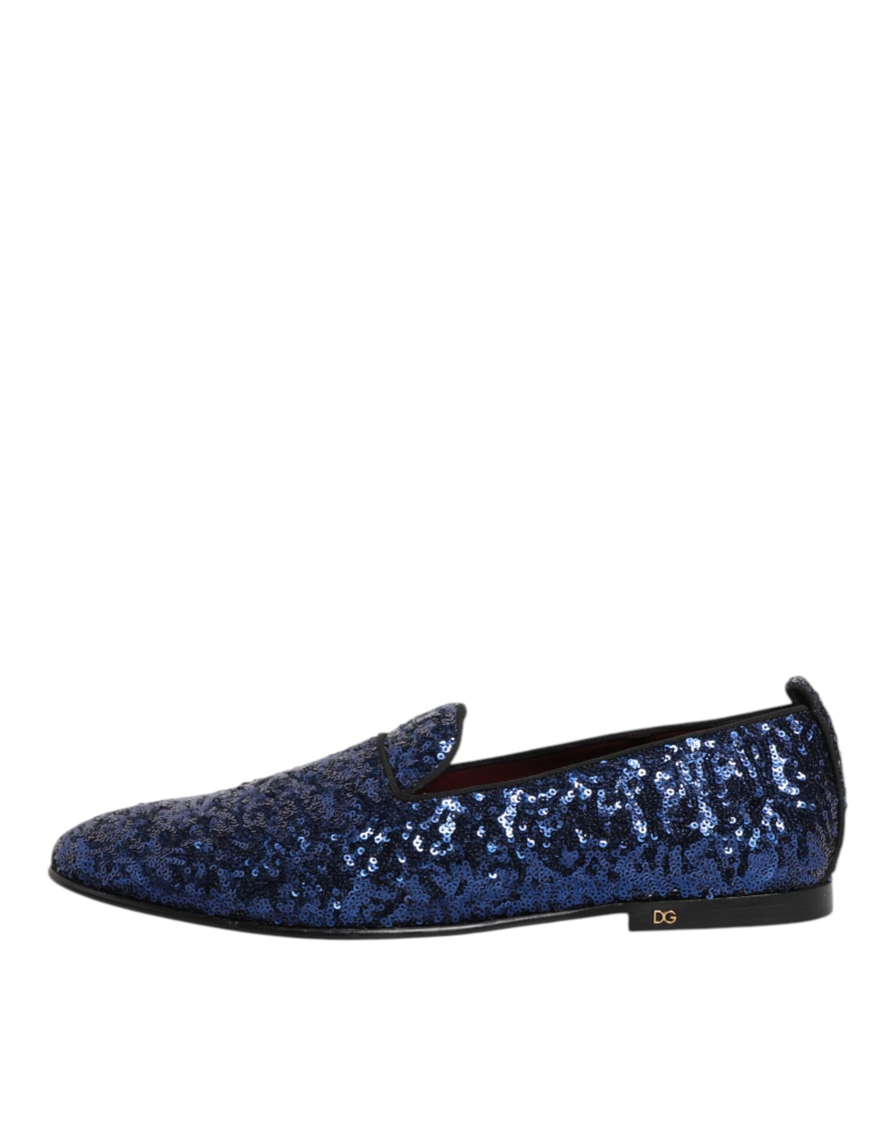 Dolce & Gabbana Blue Sequined Loafers Slippers Men Dress Shoes | Regal Royce