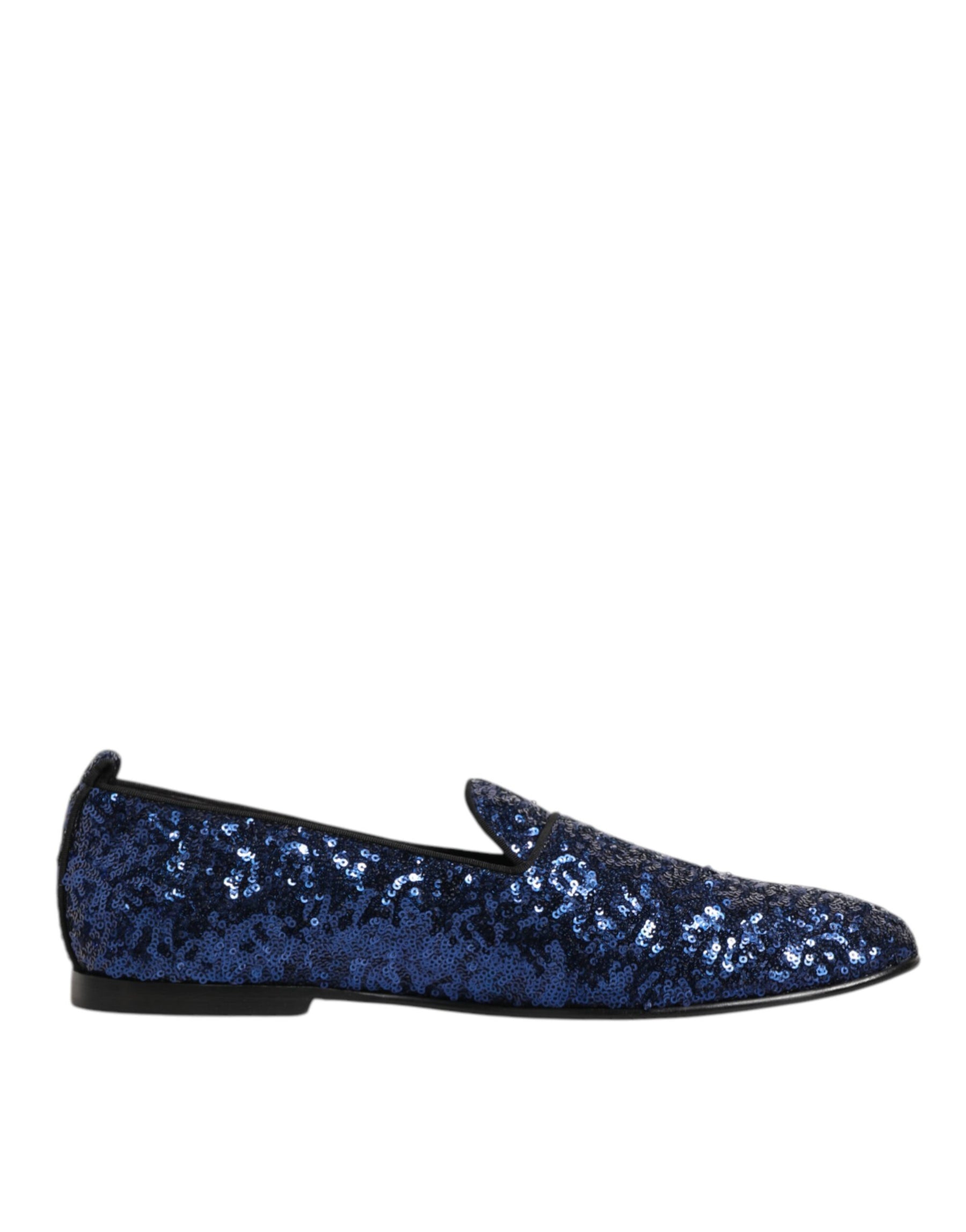Dolce & Gabbana Blue Sequined Loafers Slippers Men Dress Shoes | Regal Royce