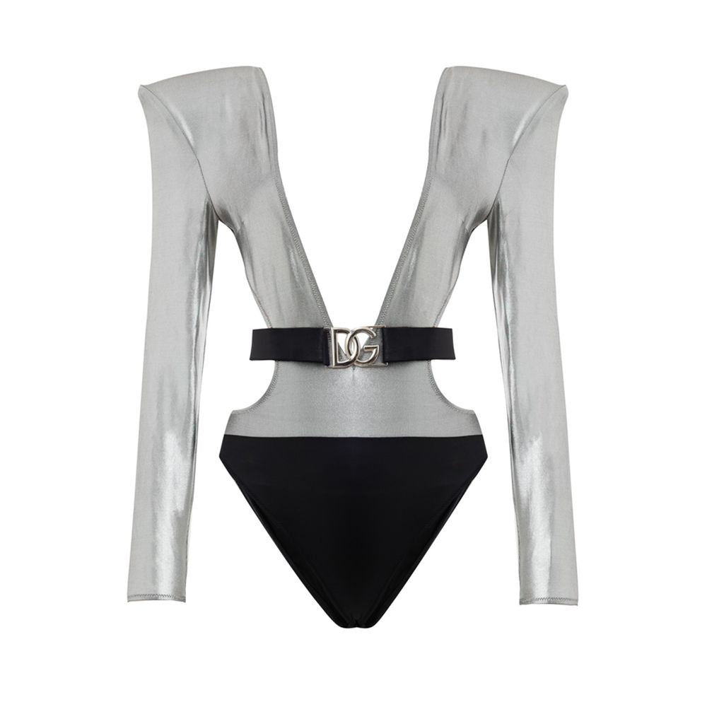 Dolce & Gabbana Gray Viscose One-Piece Swimsuit | Regal Royce