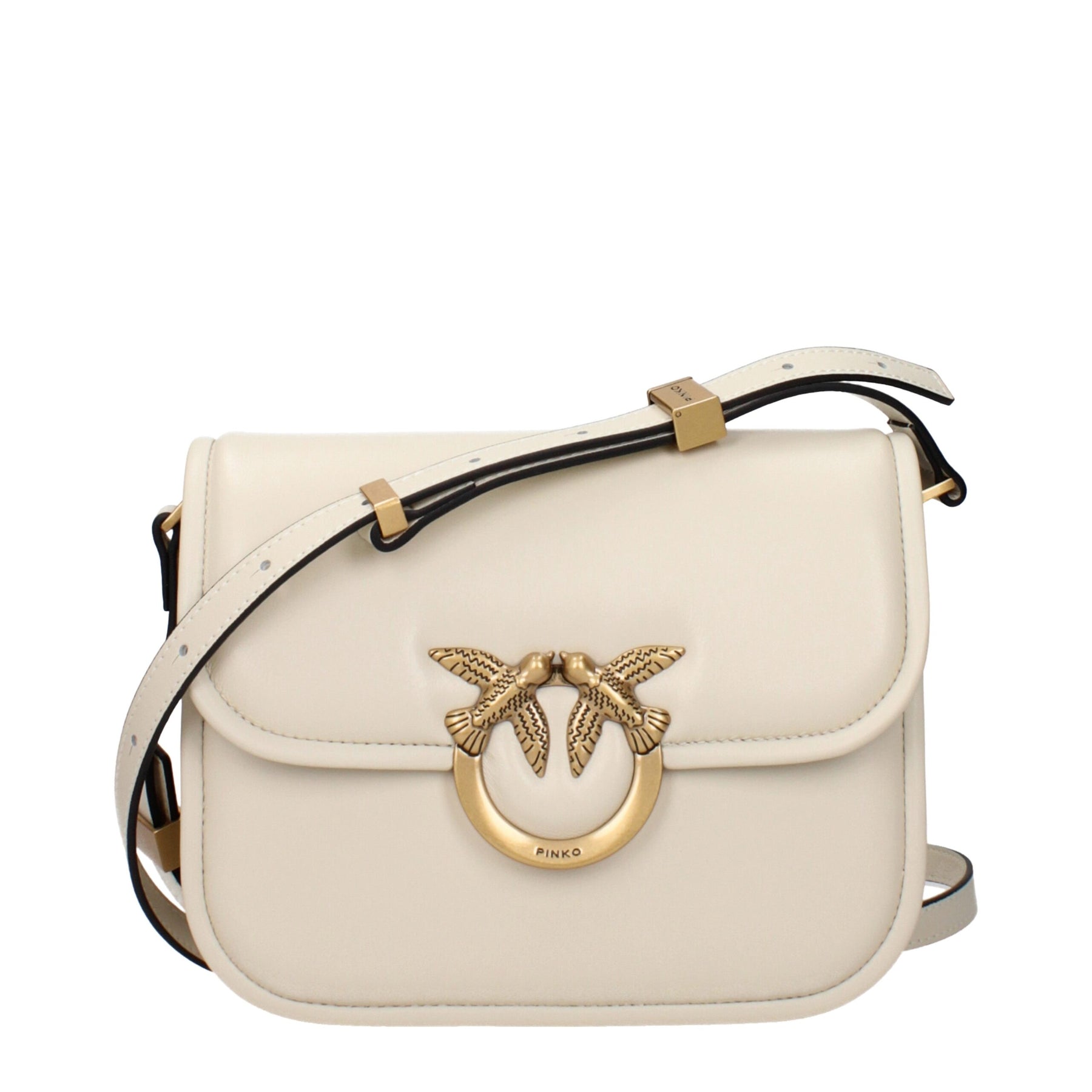 PINKO Beige Leather Crossbody Bag | Regal Royce