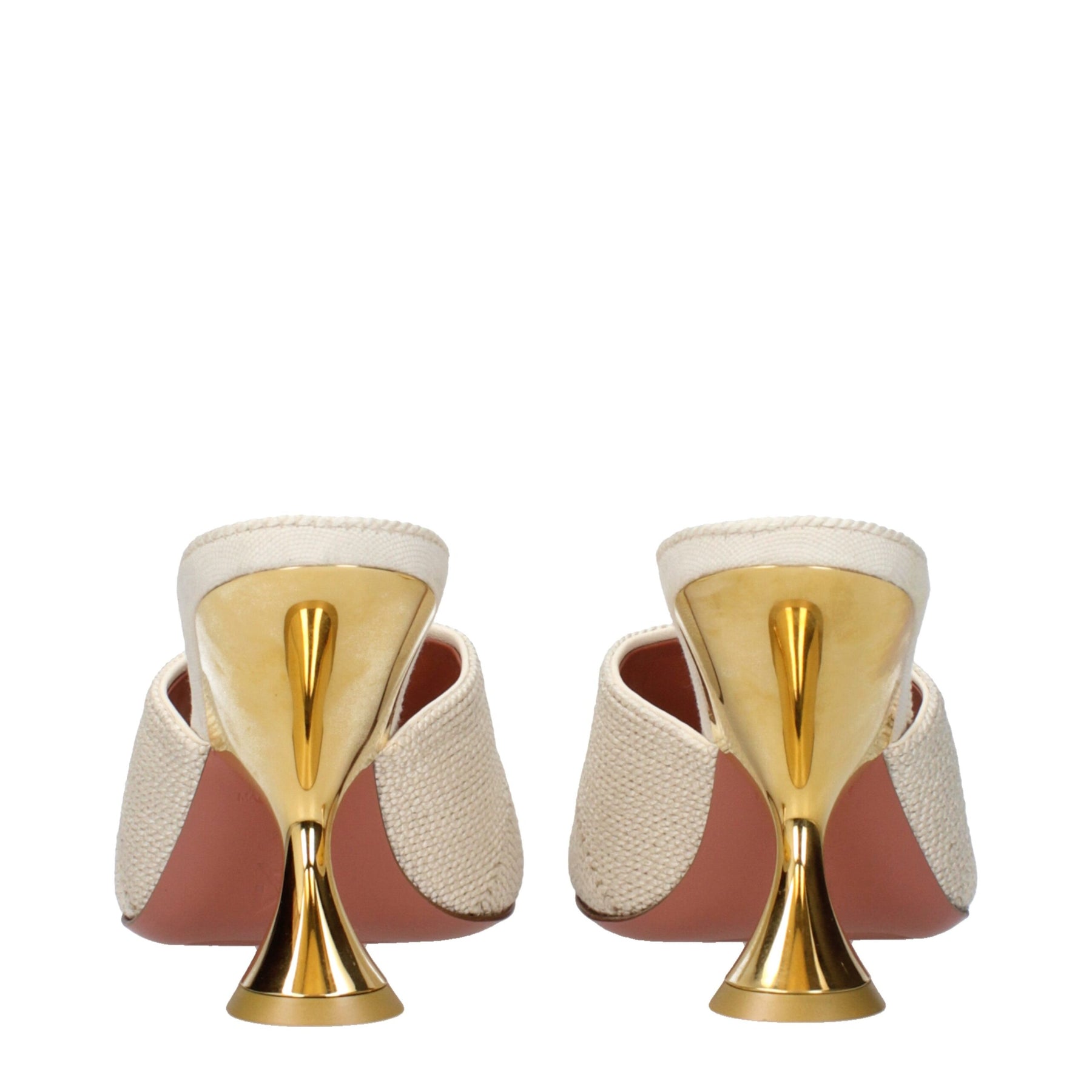 Amina Muaddi Beige Fabric Slippers | Regal Royce