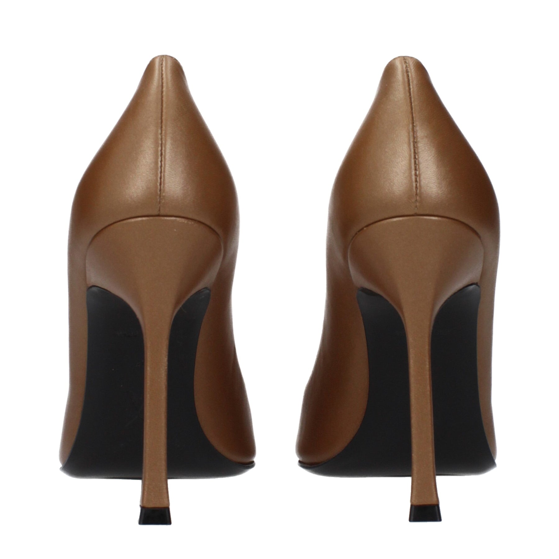 Amina Muaddi Brown Leather High Heel Pumps | Regal Royce