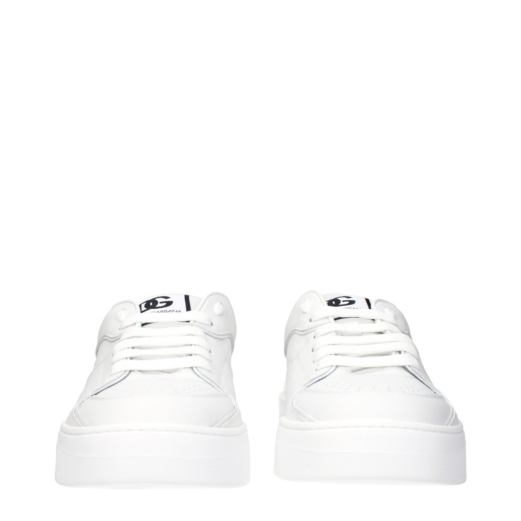 Dolce & Gabbana White Leather Low Top Sneakers | Regal Royce
