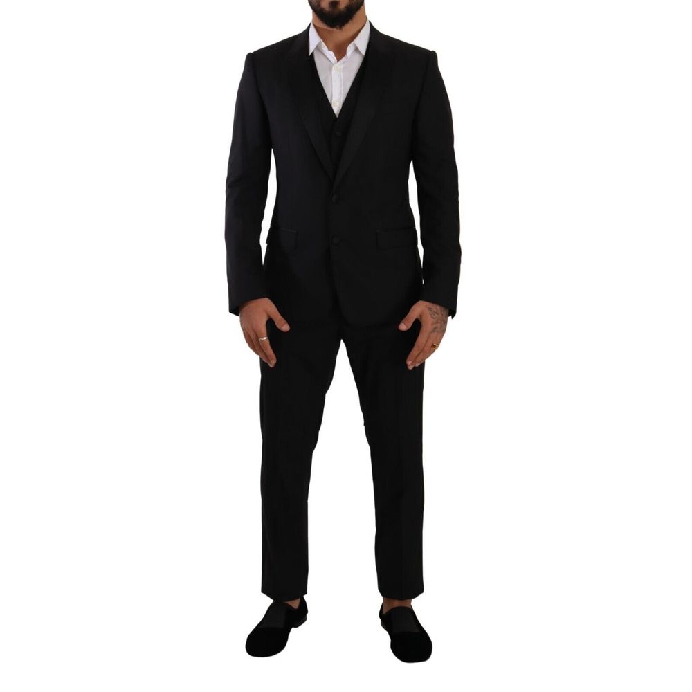 Dolce & Gabbana Black Wool Three-Piece Suit | Regal Royce