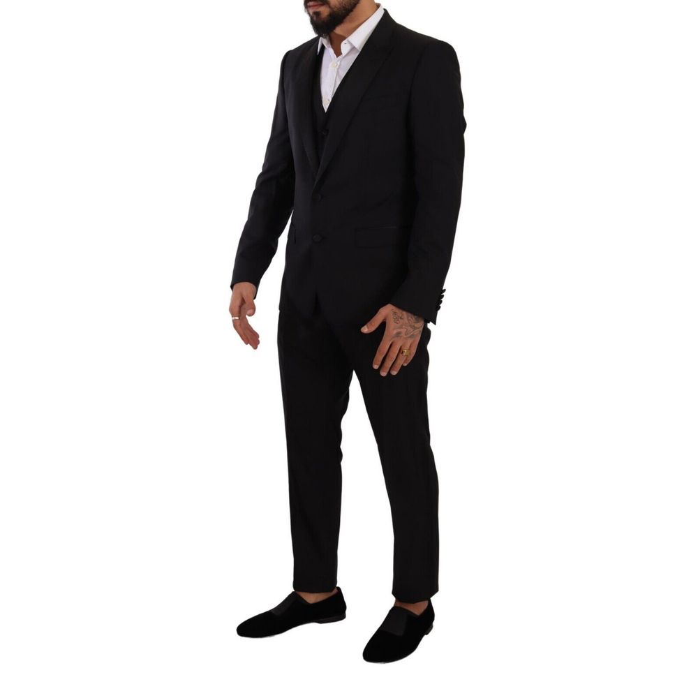 Dolce & Gabbana Black Wool Three-Piece Suit | Regal Royce