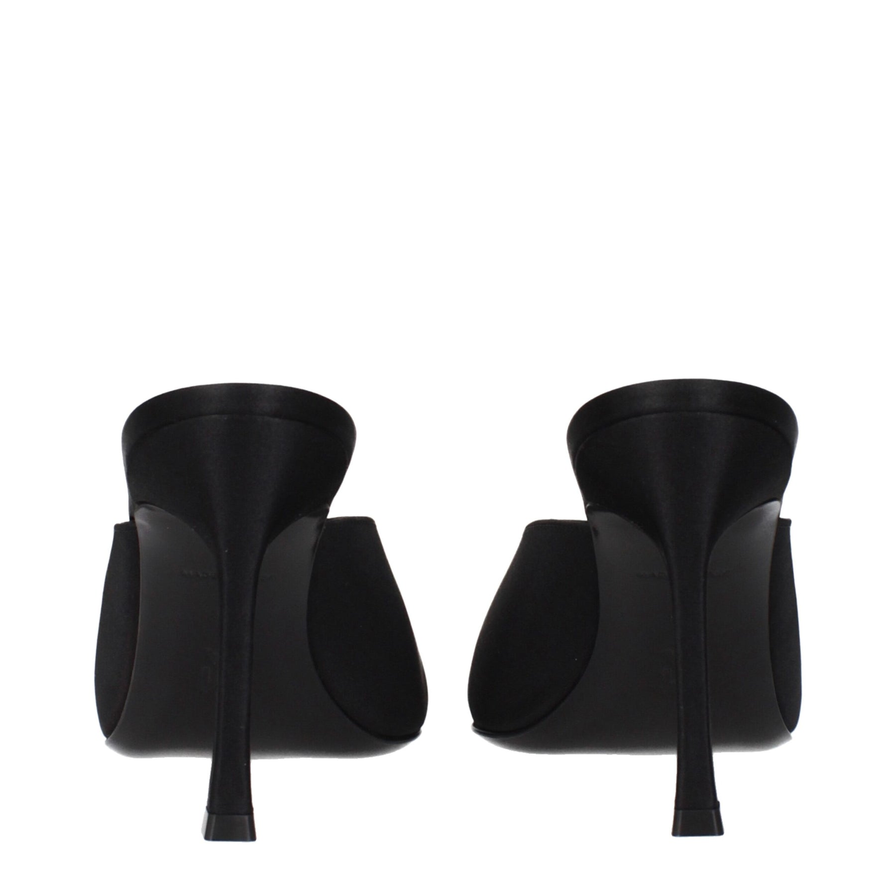 Amina Muaddi Black Satin High Heel Pumps | Regal Royce