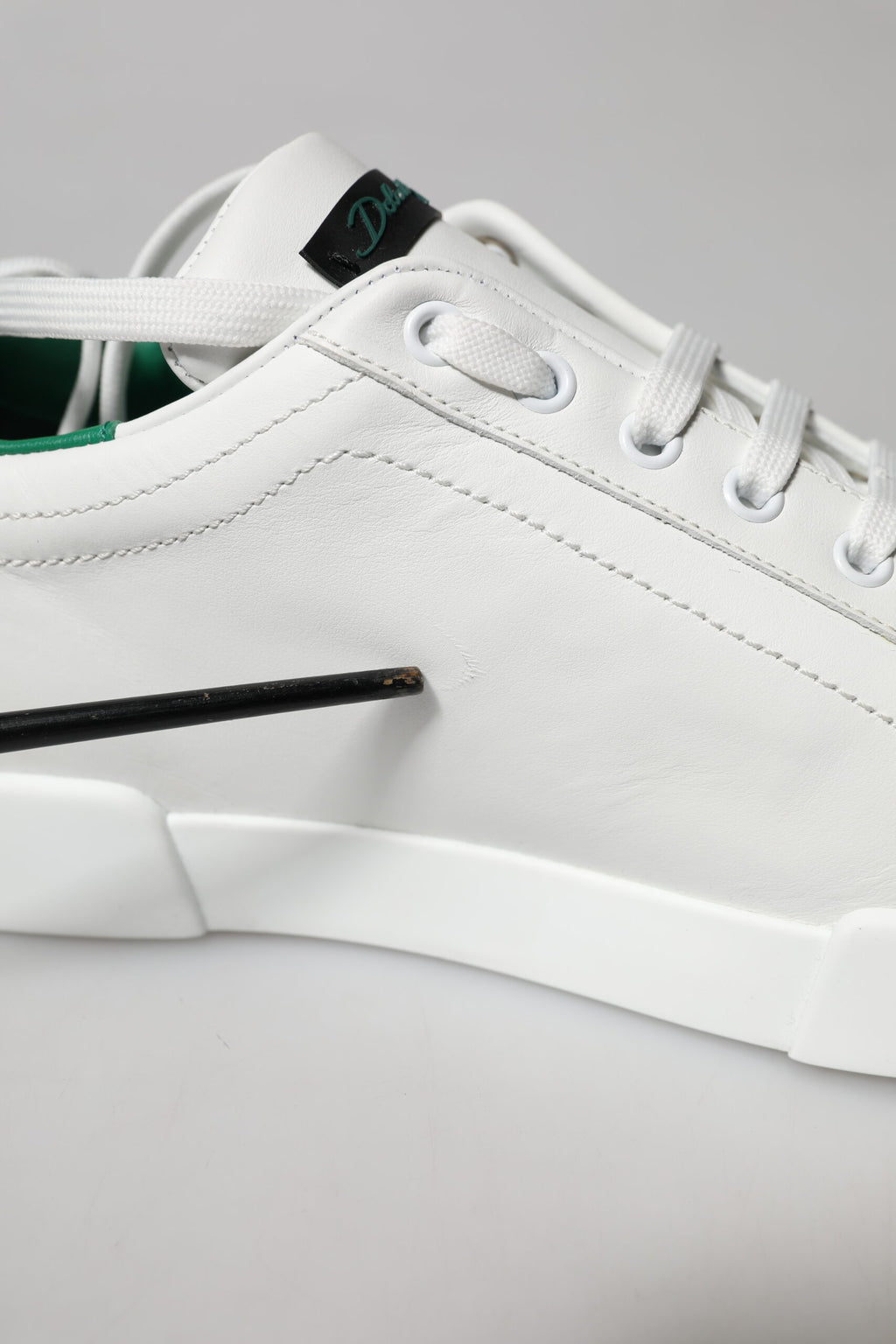 Dolce & Gabbana White Calf Leather Low Top Sneakers Shoes