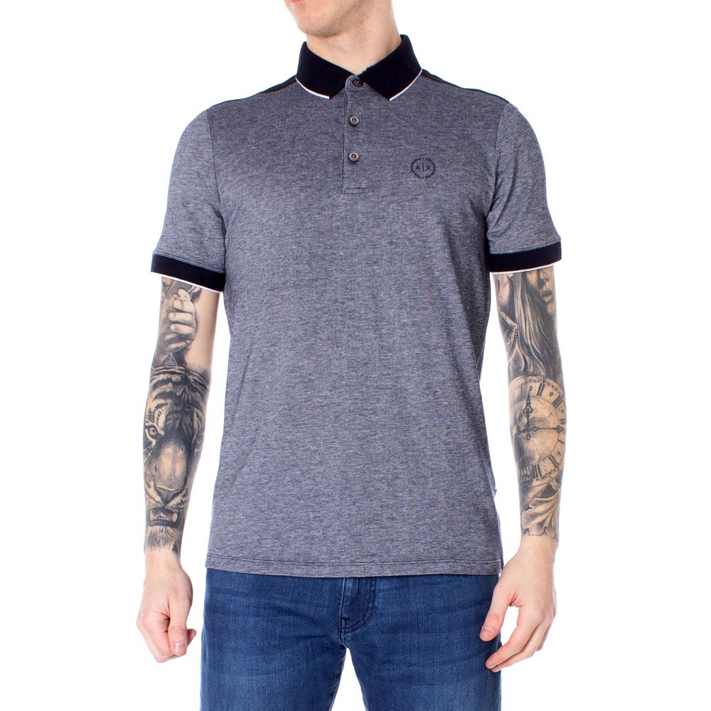 Armani Exchange Blue Cotton Polo Shirt | Regal Royce