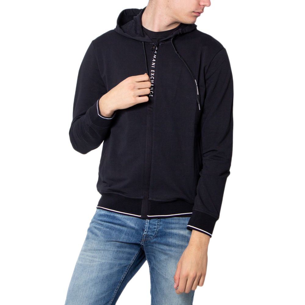 Armani Exchange Black Cotton Hoodie | Regal Royce