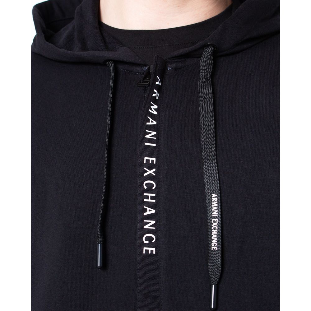 Armani Exchange Black Cotton Hoodie | Regal Royce