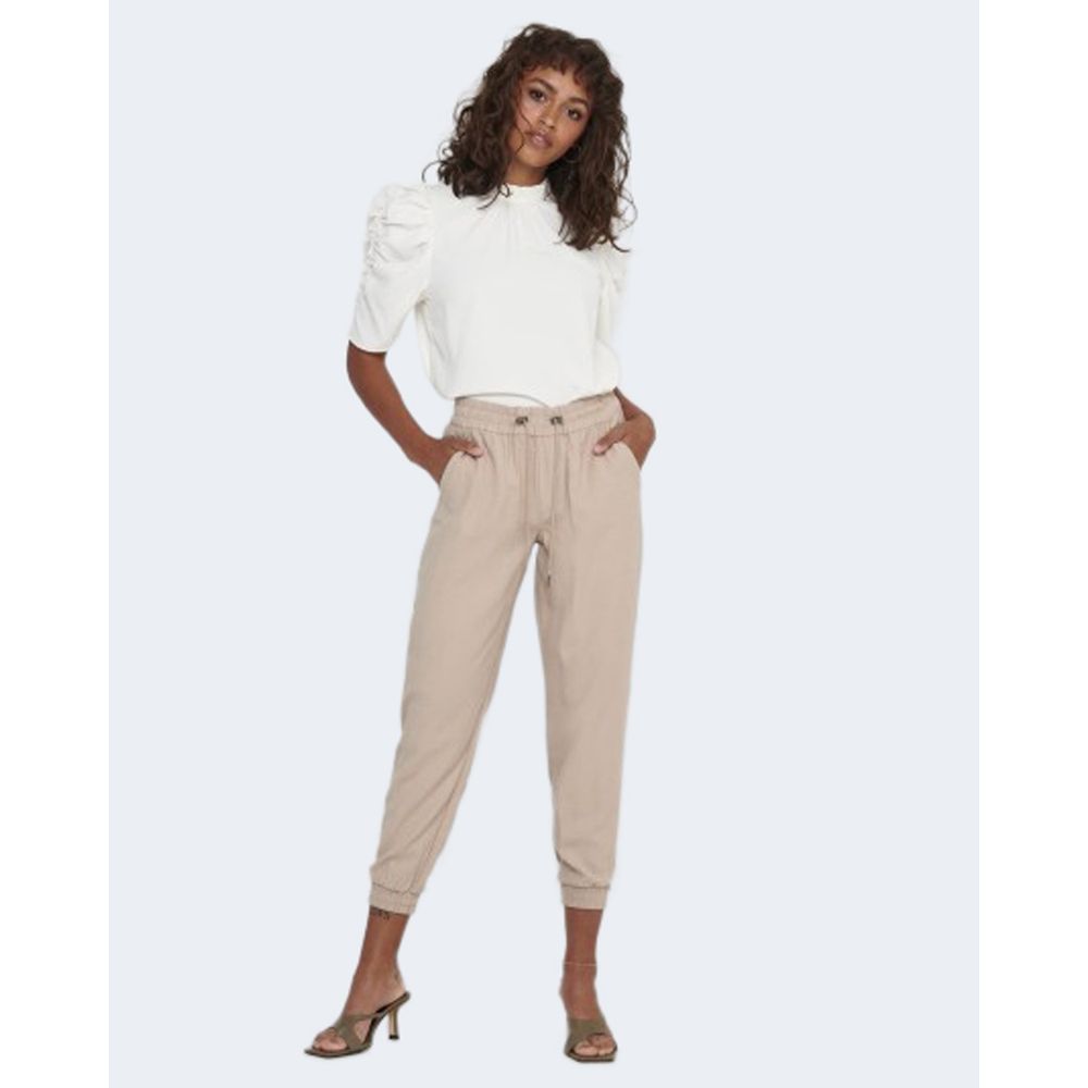 Only Beige Viscose Casual Pants | Regal Royce