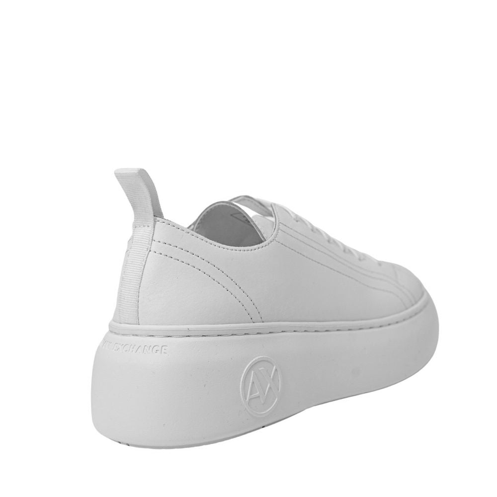 Armani Exchange White Leather Platform Sneakers | Regal Royce
