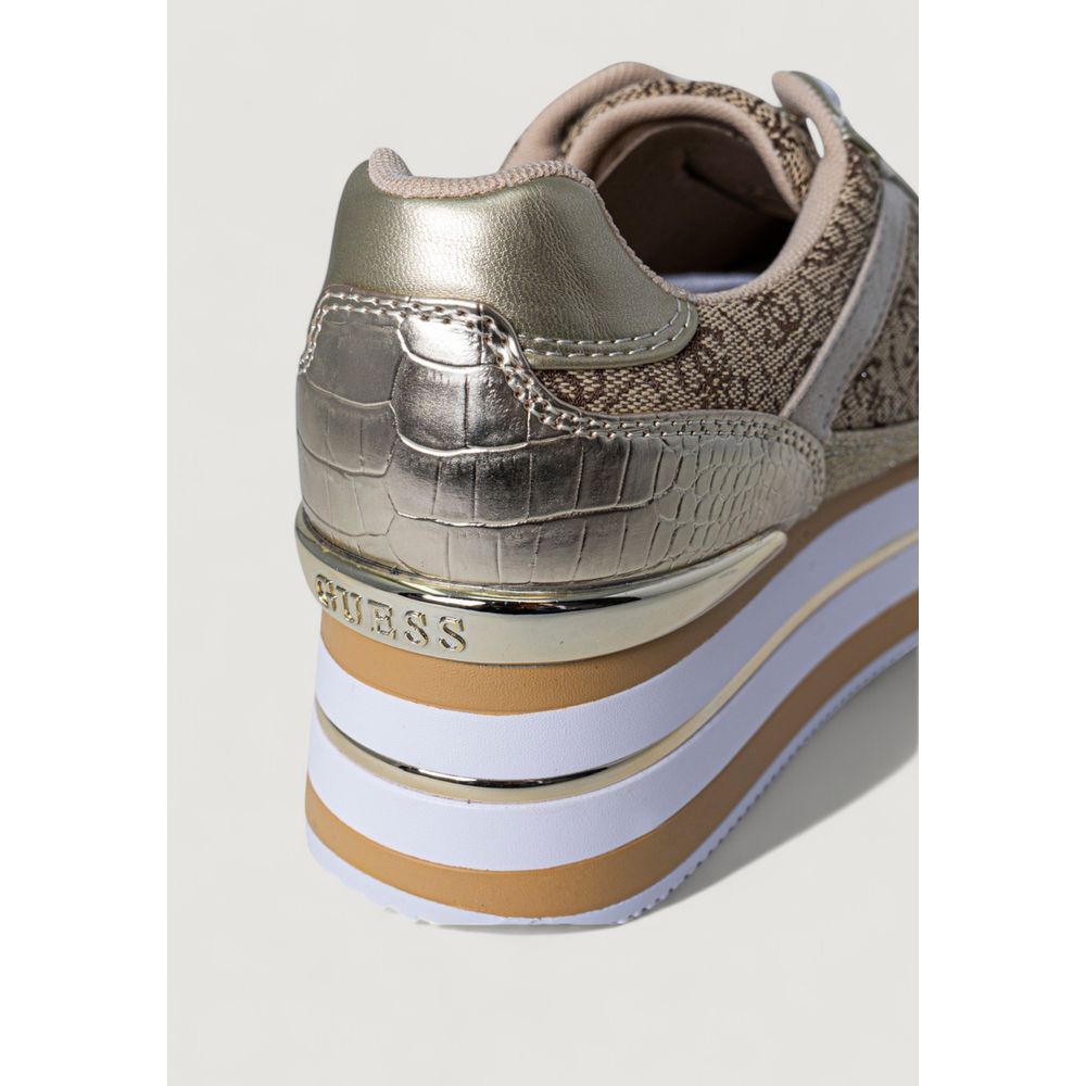 Guess Beige Polyester Platform Sneakers | Regal Royce