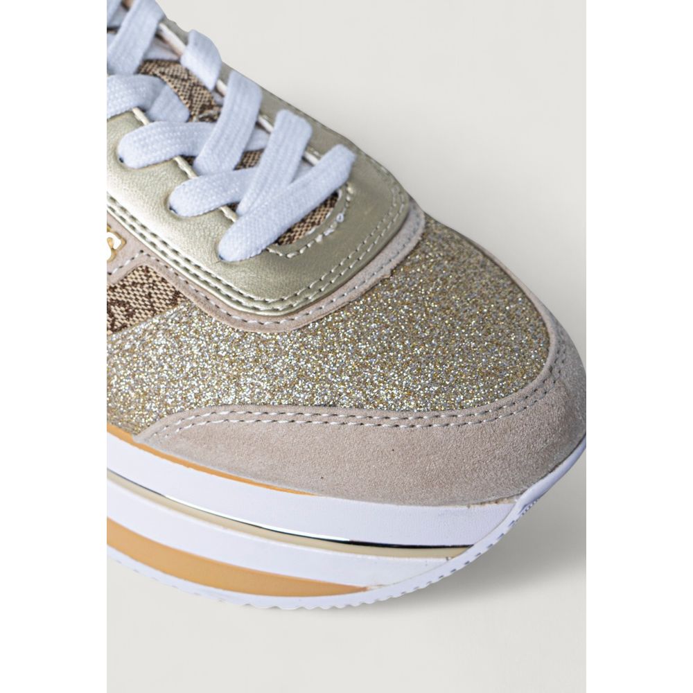 Guess Beige Polyester Platform Sneakers | Regal Royce