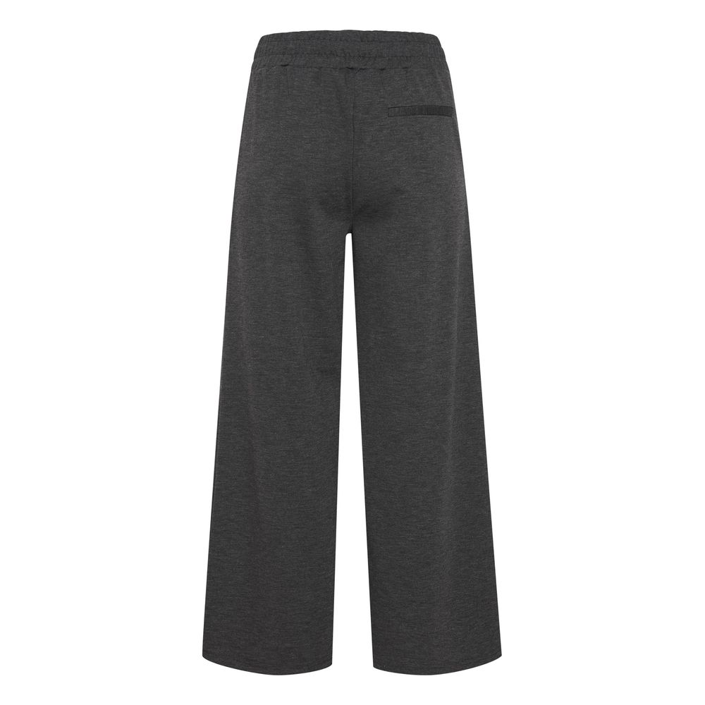 ICHI Gray Recycled Polyester Flared Pants | Regal Royce