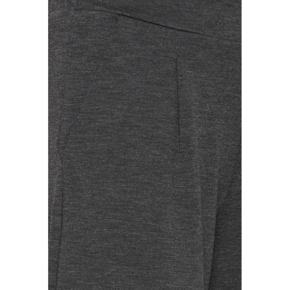 ICHI Gray Recycled Polyester Flared Pants | Regal Royce