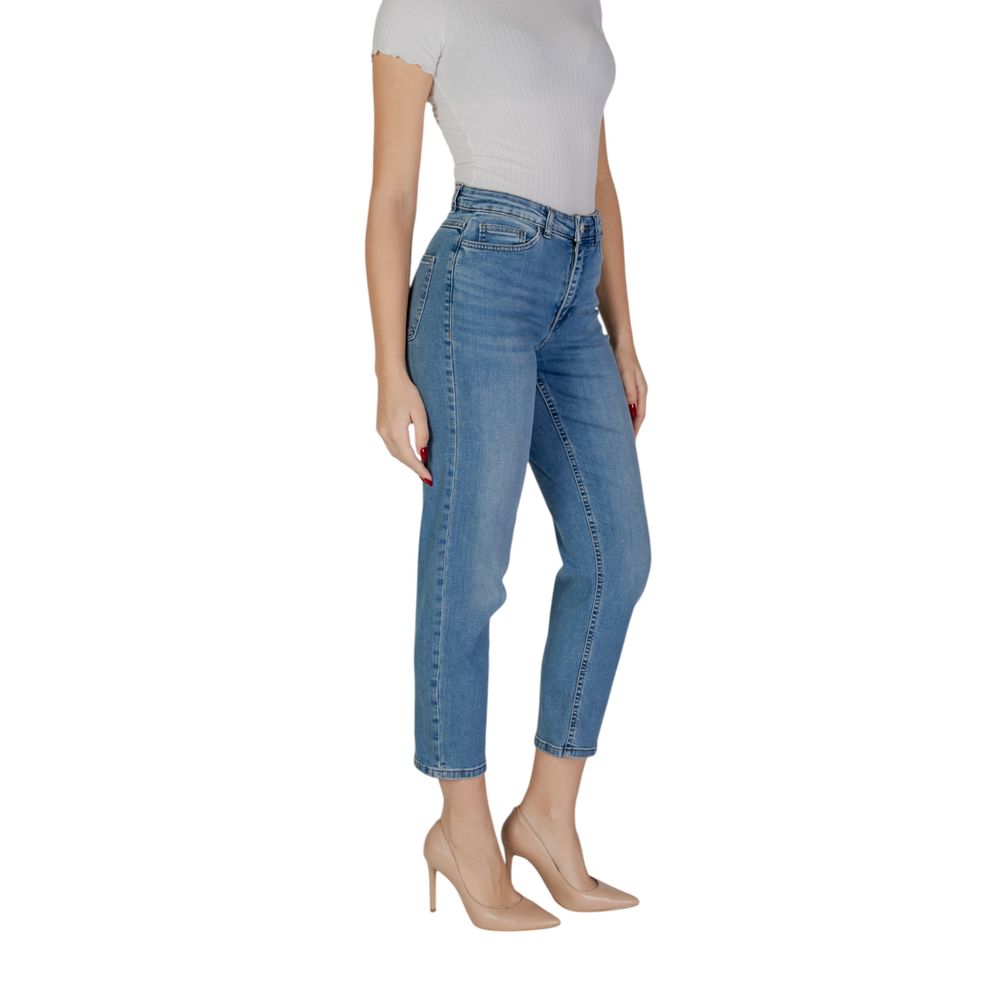ICHI Light Blue Cotton Mom Jeans | Regal Royce