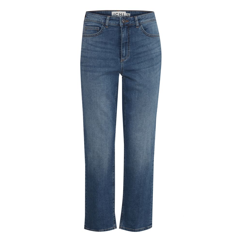 ICHI Blue Cotton Mom Jeans | Regal Royce