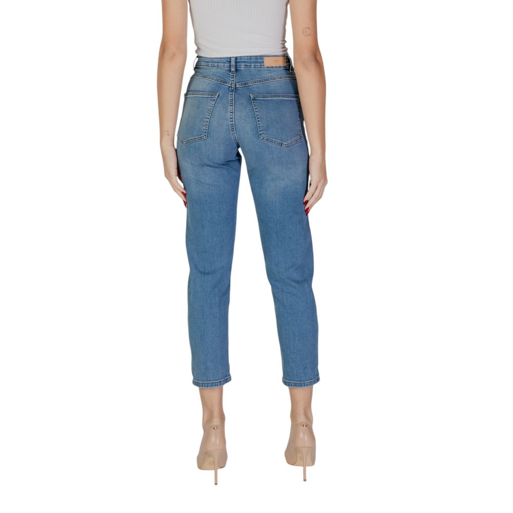 ICHI Light Blue Cotton Mom Jeans | Regal Royce