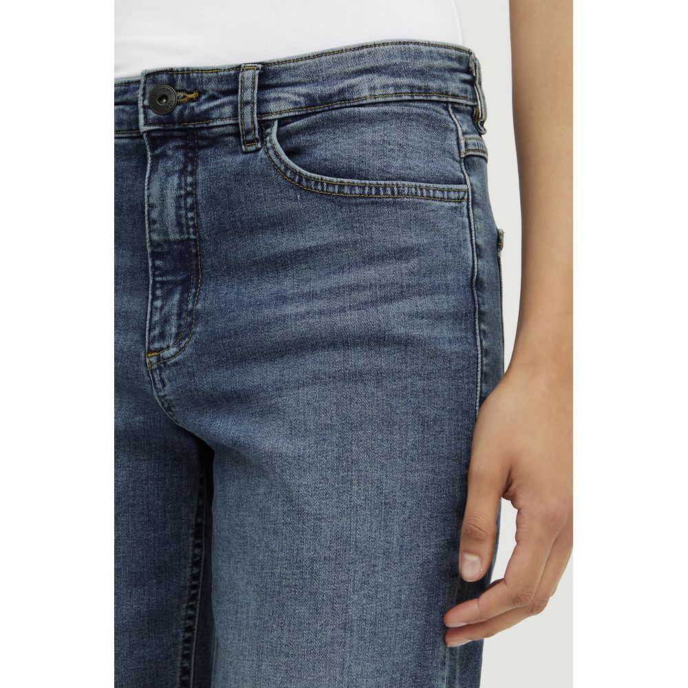 ICHI Blue Cotton Mom Jeans | Regal Royce