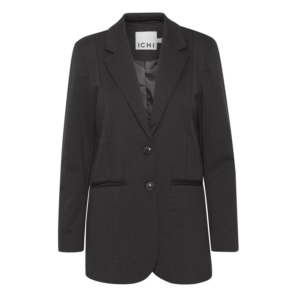 ICHI Black Recycled Polyester Blazer | Regal Royce