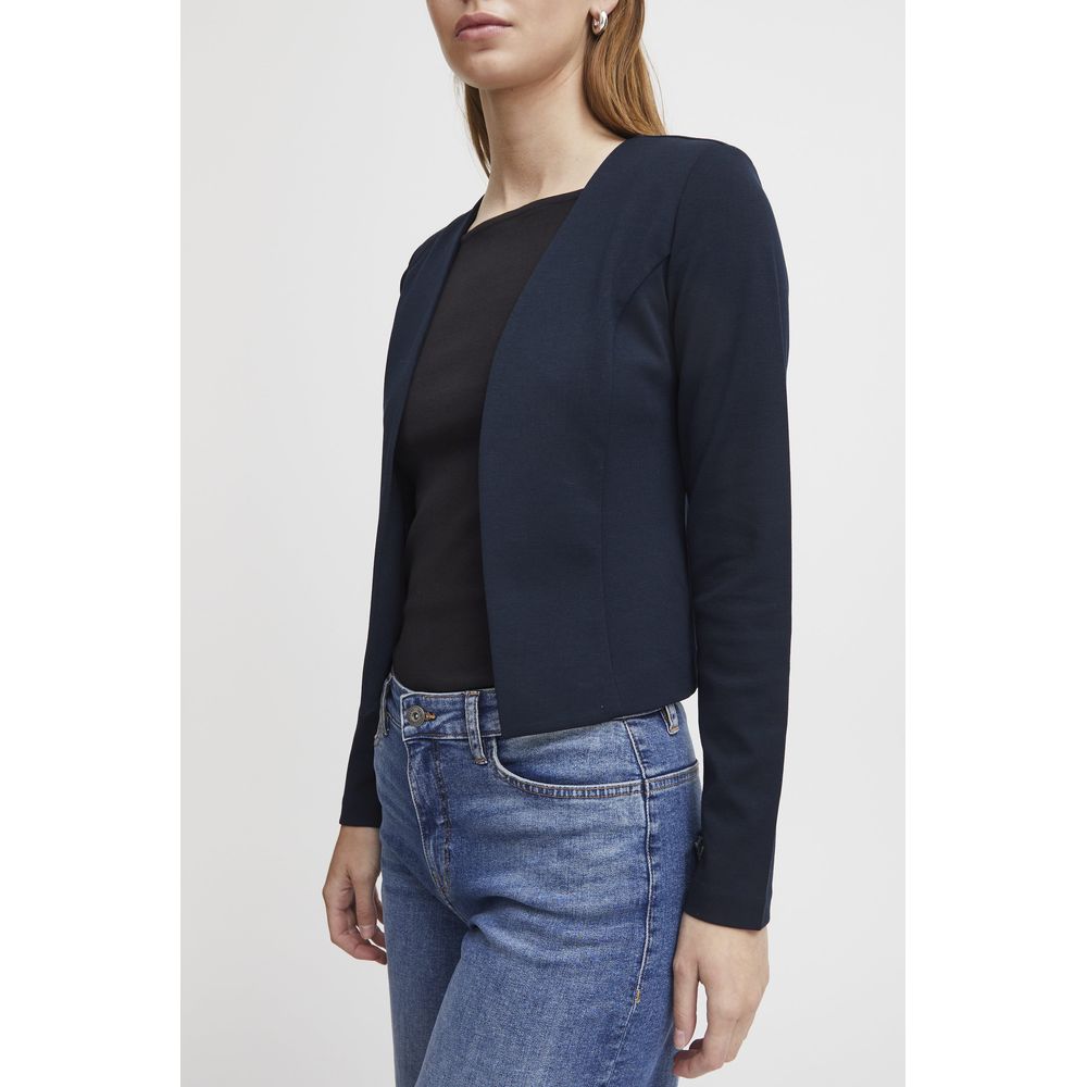 ICHI Blue Polyester Blazer