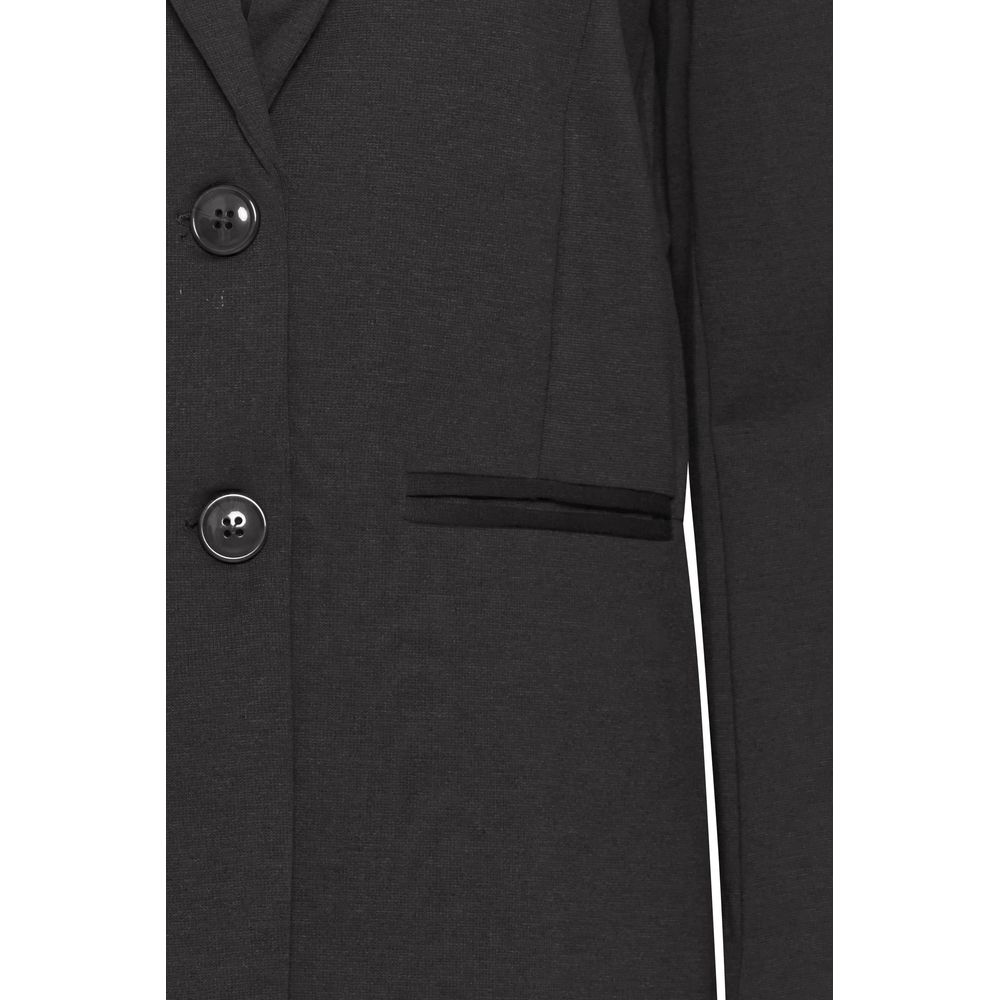 ICHI Black Recycled Polyester Blazer | Regal Royce