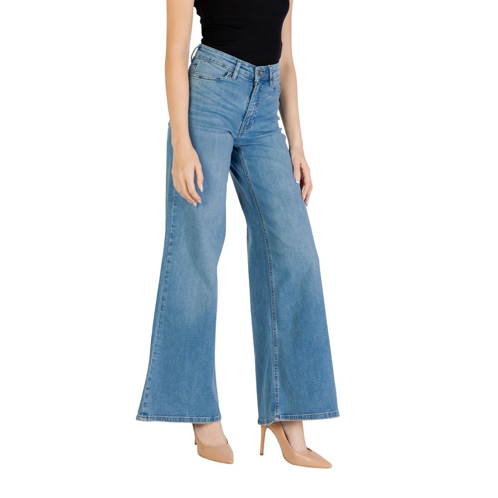 ICHI Light Blue Cotton Bootcut Jeans | Regal Royce