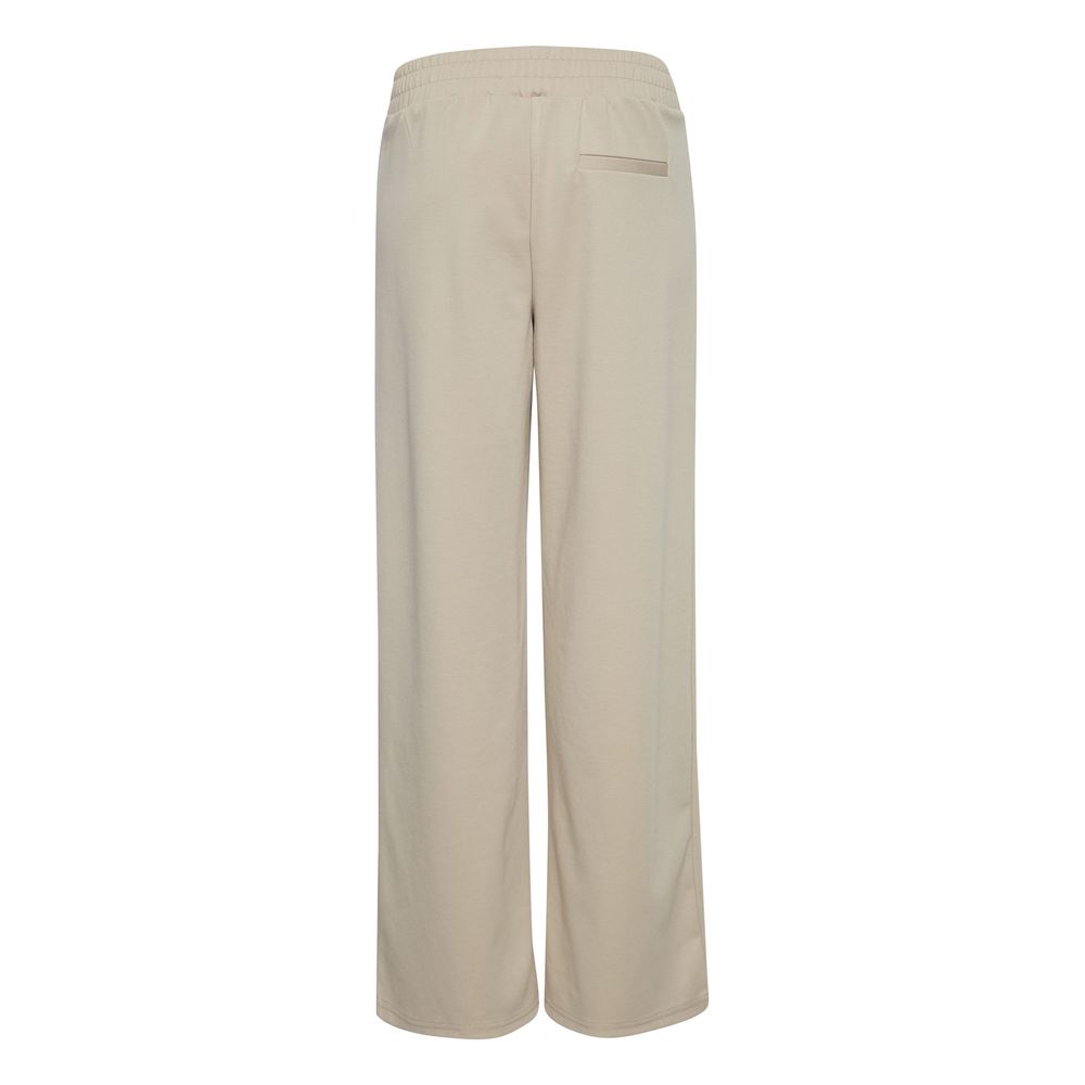 ICHI Beige Recycled Polyurethane Casual Pants | Regal Royce
