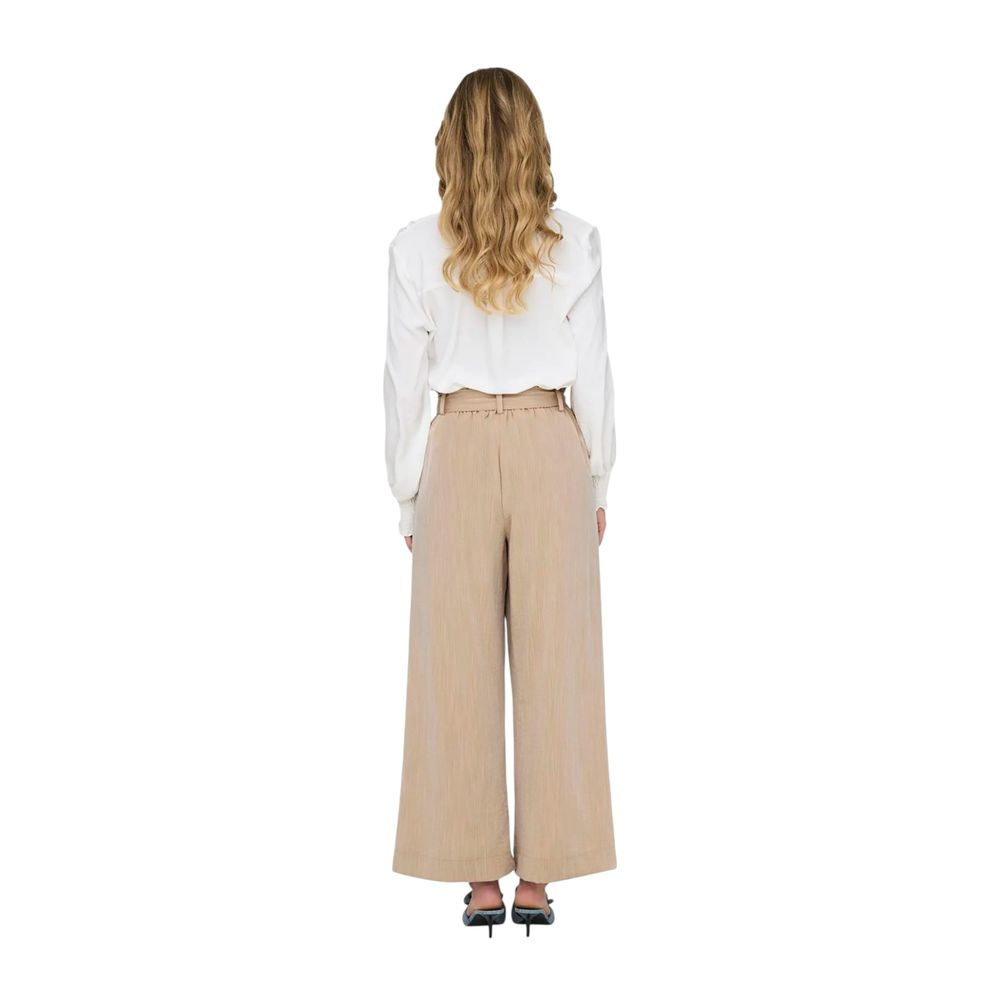 Only Beige Viscose Casual Pants | Regal Royce