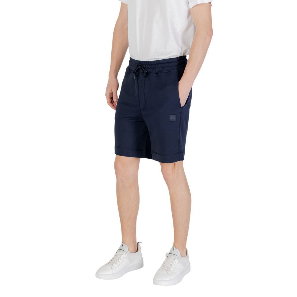 Hugo Boss Blue Cotton Bermuda Shorts | Regal Royce