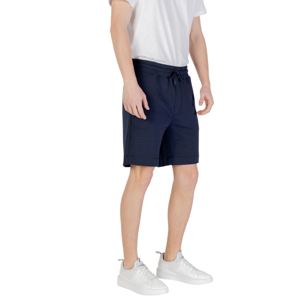 Hugo Boss Blue Cotton Bermuda Shorts | Regal Royce