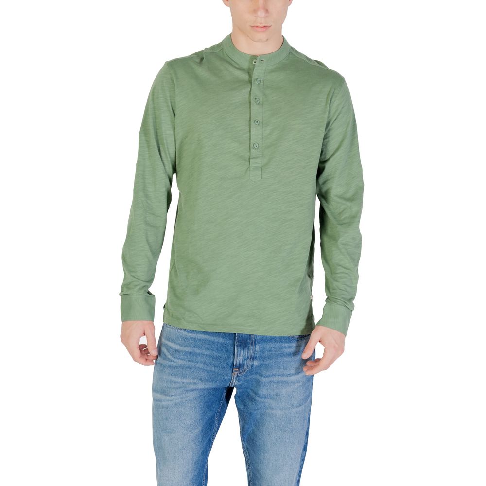 Gianni Lupo Green Cotton Long Sleeve T-Shirt | Regal Royce