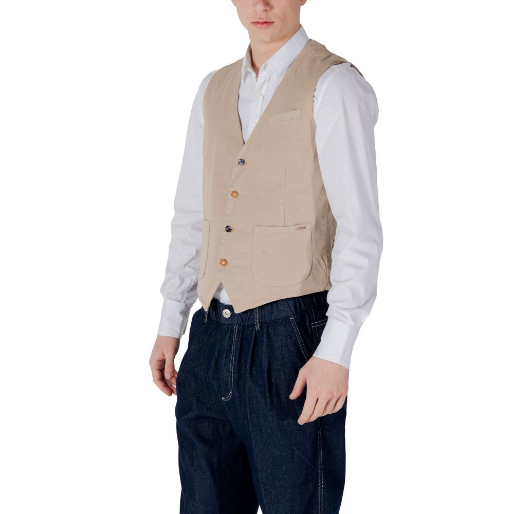 Gianni Lupo Beige Cotton Waistcoat | Regal Royce
