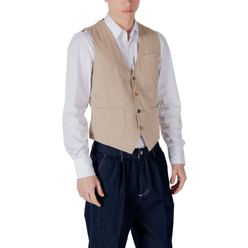 Gianni Lupo Beige Cotton Waistcoat | Regal Royce