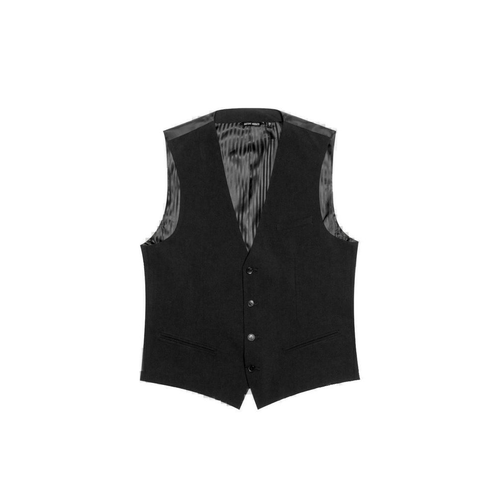 Antony Morato Black Polyester Waistcoat | Regal Royce