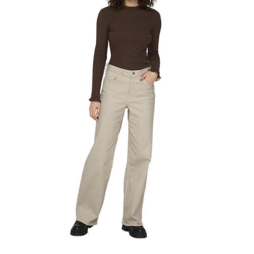 Only Beige Cotton Relaxed Fit Jeans | Regal Royce