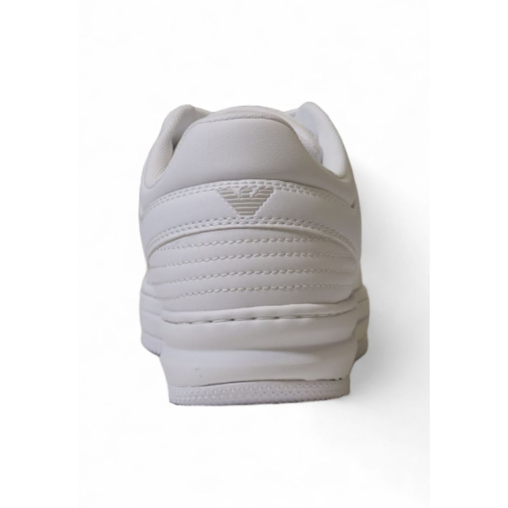 EA7 Emporio Armani White Polyester Athletic Sneakers | Regal Royce