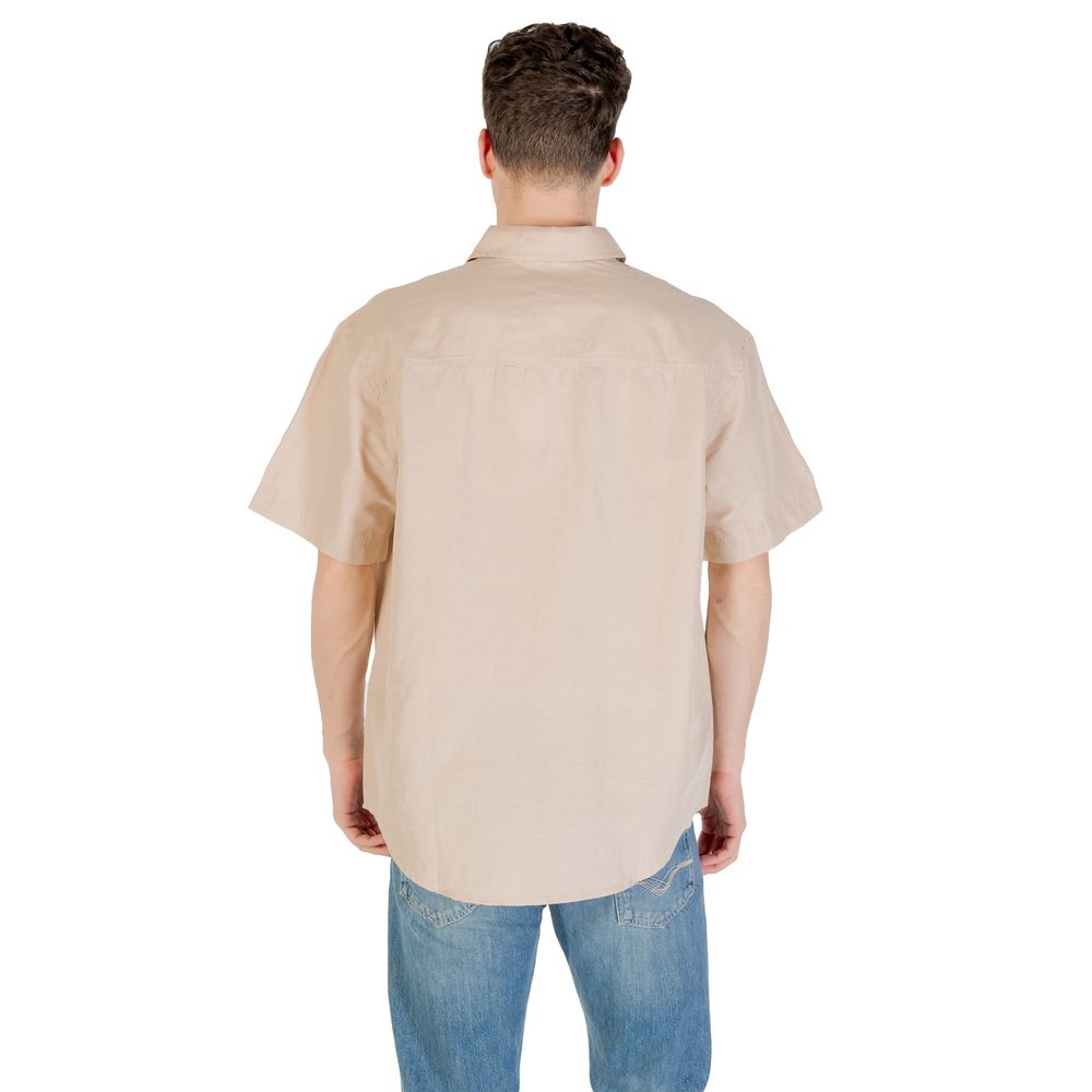Calvin Klein Jeans Beige Linen Shortsleeve Shirt | Regal Royce