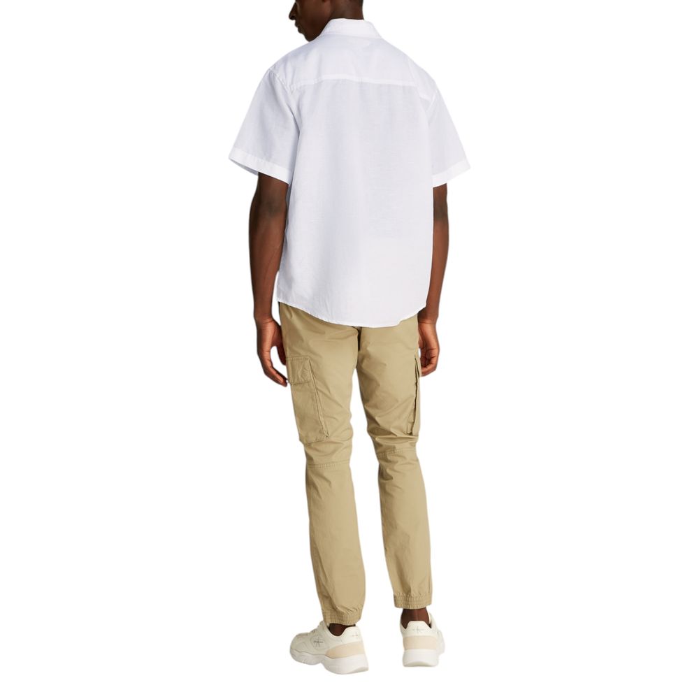Calvin Klein Jeans White Linen Shortsleeve Shirt | Regal Royce
