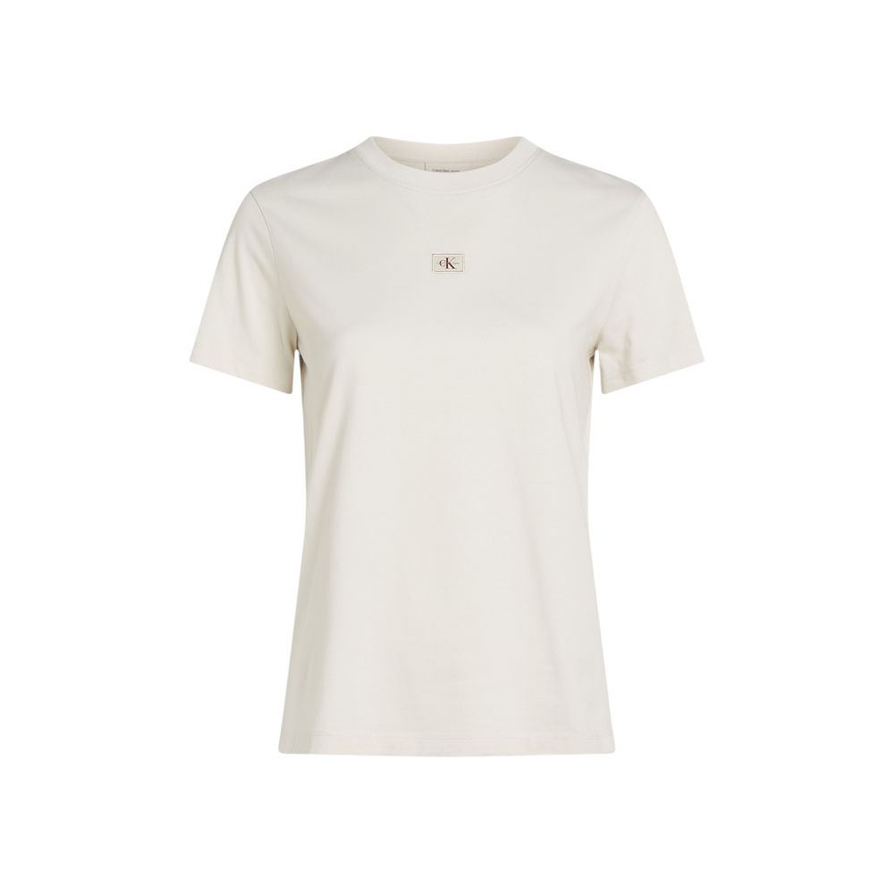 Calvin Klein Jeans Beige Recycled Cotton T-Shirt | Regal Royce